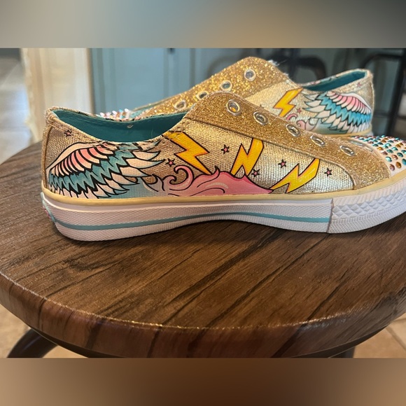 Girls Sketchers Twinkle Toe Tennis Shoe, size 1.5 - Picture 3 of 6